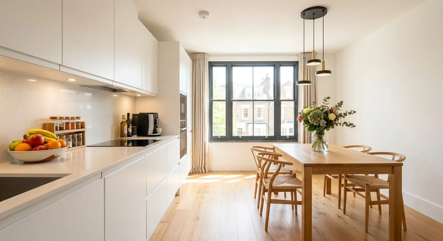 Staged kitchen interior